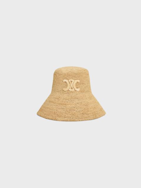 CELINE triomphe bucket hat in raffia
