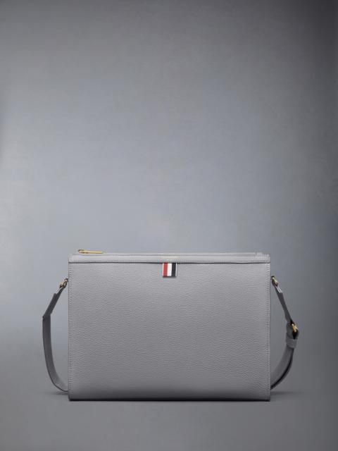 Thom Browne SOFT PEBBLE GRAIN 4-BAR CROSSBODY DOCUMENT HOLDER