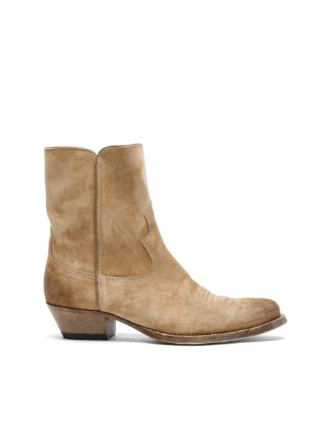RE/DONE pointed-toe western suede boots