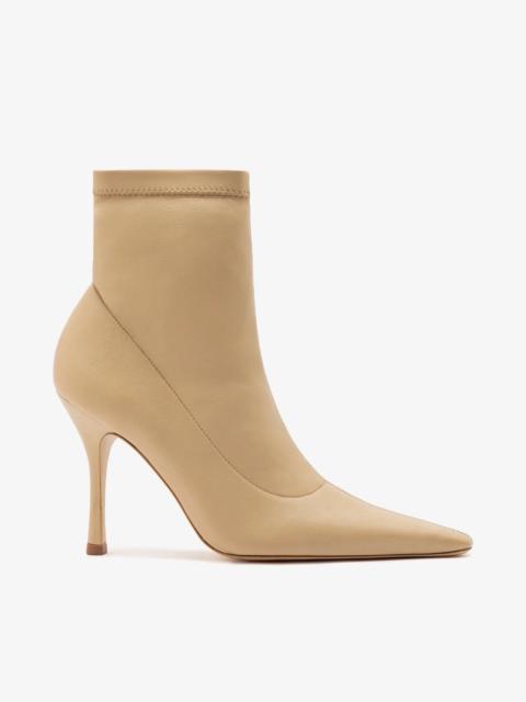Larroudé Mini Carine Boot Beige Stretch Leather
