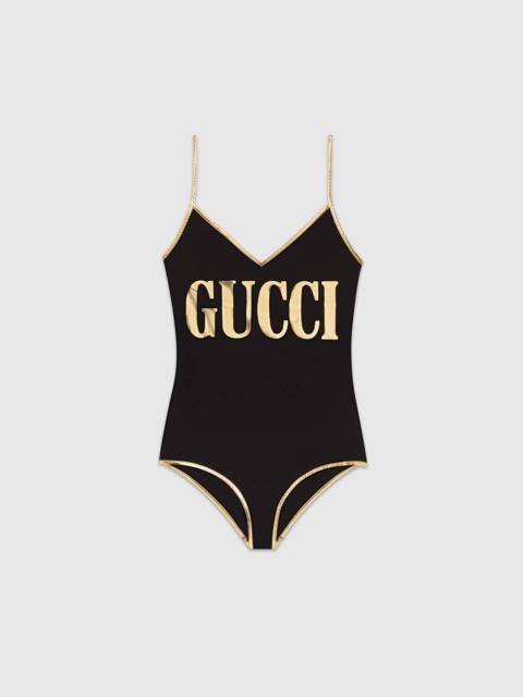 GUCCI Stretch fabric swimsuit with Gucci print