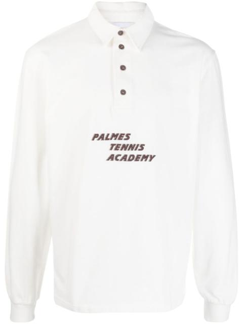 Palmes logo-print button-up sweatshirt