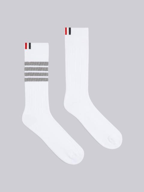 Thom Browne White Cotton Mid-Calf 4-Bar Socks