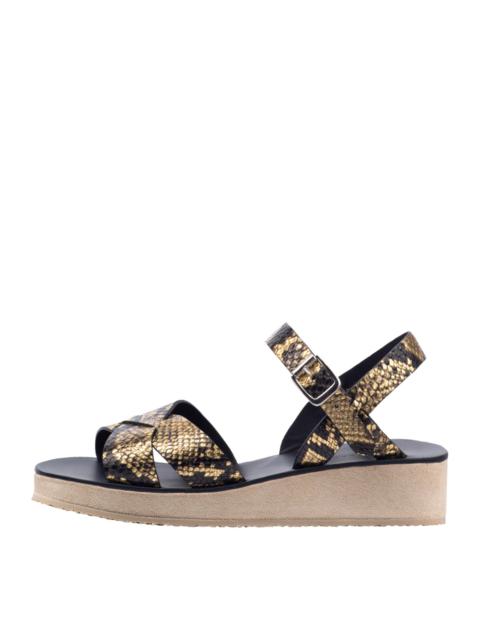 A.P.C. ORIGINALE SANDALS - LEATHER EMBOSSED IN SNAKESKIN MOTIF - A.P.C. ACCESSORIES