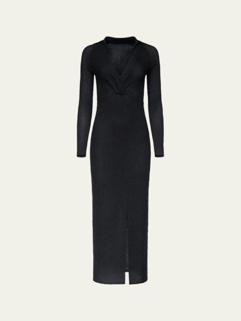 DIANE VON FURSTENBERG x Henry Zankov Castella Shimmer Knit Column Maxi Dress