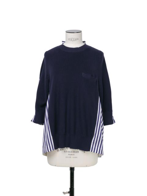 sacai Cotton Knit x Cotton Poplin Pullover