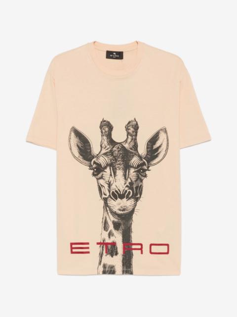 Etro giraffe-print logo-print T-shirt