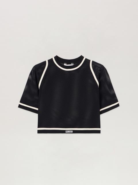 Palm Angels Logo Mesh Cropped Top