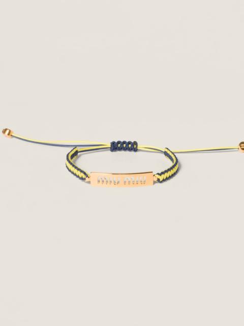 Miu Miu Cotton and metal bracelet