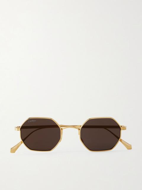 Cartier Octagon-frame gold-tone sunglasses Gold