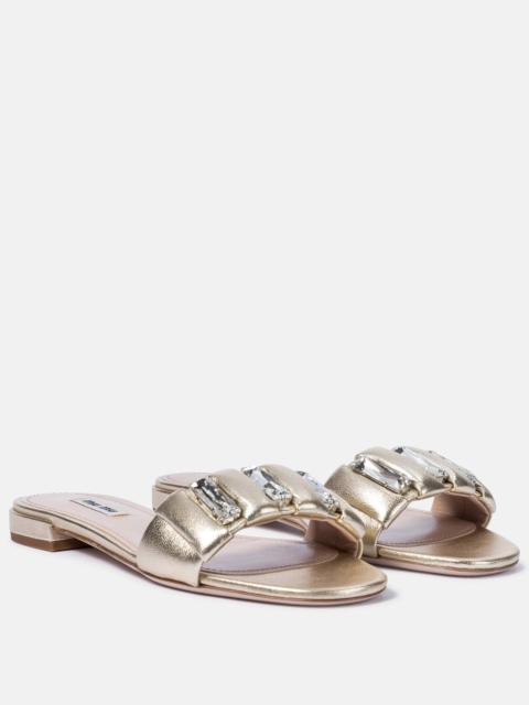 Miu Miu Embellished leather slides