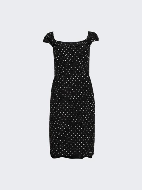 Miu Miu Polka Dot Dress Nero And Avorio