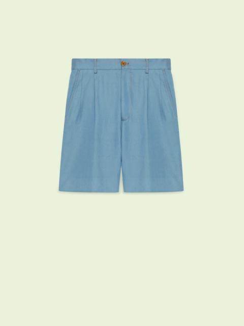 GUCCI Gucci Lovelight denim shorts with embroidery