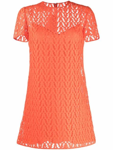 Optical logo pattern mini dress