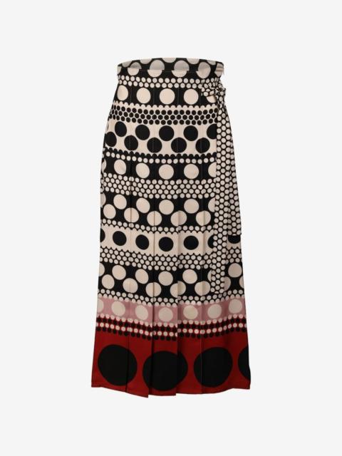 Valentino polka-dot pleated midi skirt