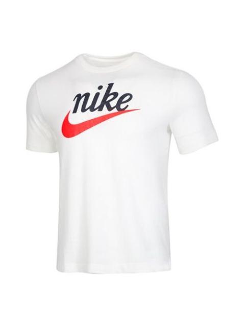 Nike 나이키 Sportswear 헤리티지 알파벳 로고 인쇄 짧은 소매 백색 CK2382-133