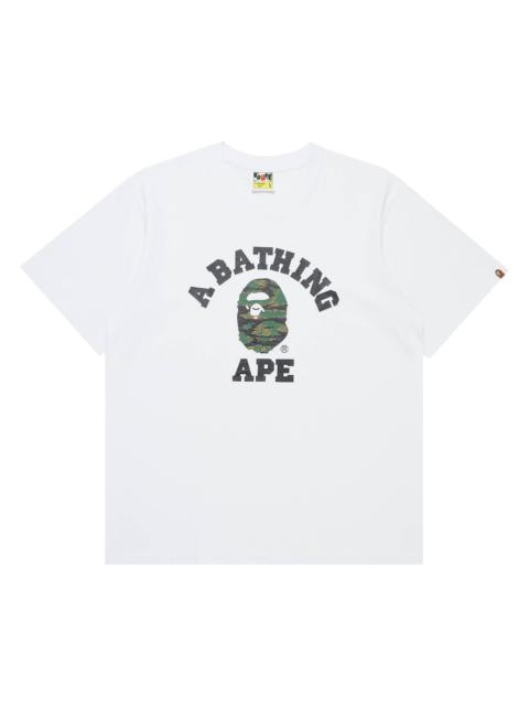 BAPE Tiger Camo College Tee 'White/Green'