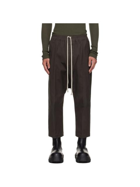 Rick Owens Gray Concordians Drawstring Cropped Trousers