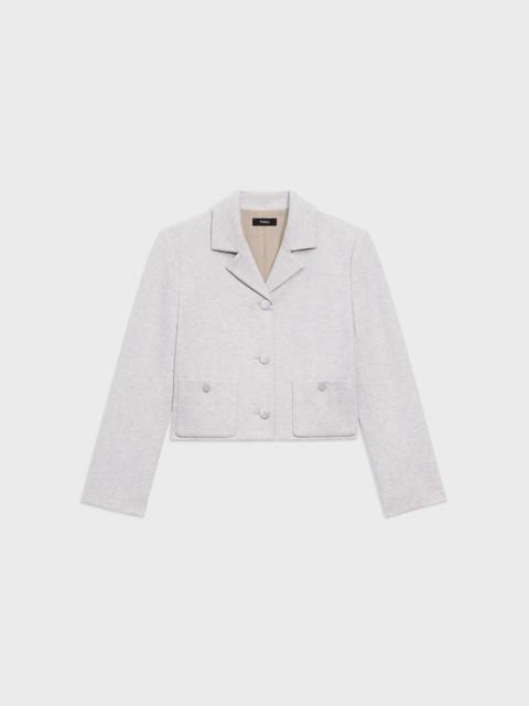 Theory Boxy Patch Pocket Blazer in Herringbone Knit