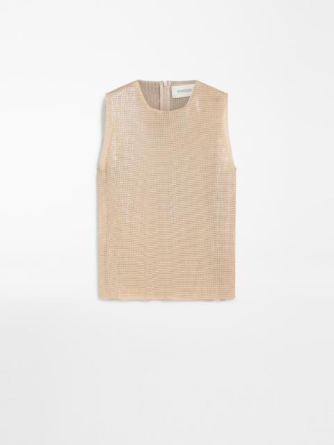 SIMEONE Sleeveless top in metallic mesh