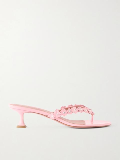 Amina Muaddi Janis 45 Crystal-embellished Leather Thong Sandals