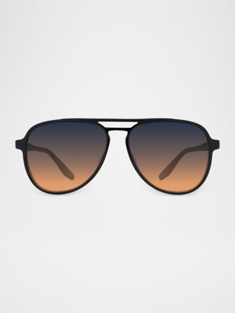 BARTON PERREIRA Men's Hartmann Acetate Aviator Sunglasses