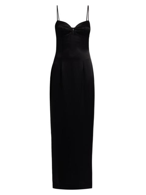 Reformation Women's Sathia Satin Maxi Dress - Black