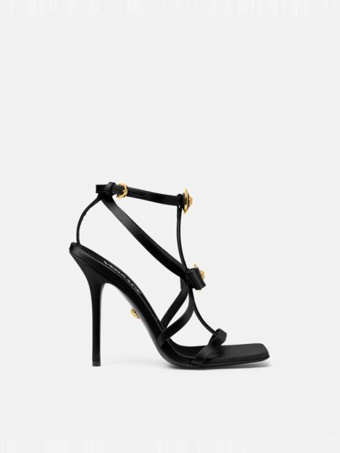 Gianni Ribbon Satin Cage Sandals 110 mm