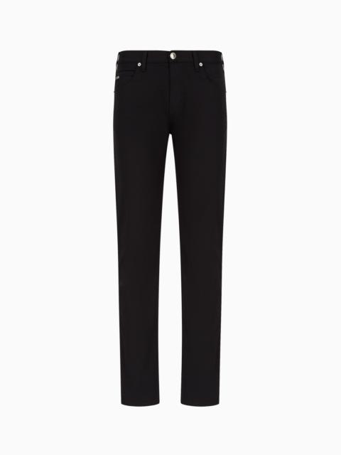 EMPORIO ARMANI J45 Regular-fit, stretch-gabardine jeans