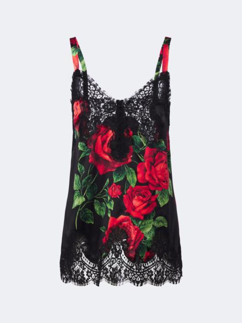 Dolce & Gabbana Floral silk and cotton-blend camisole