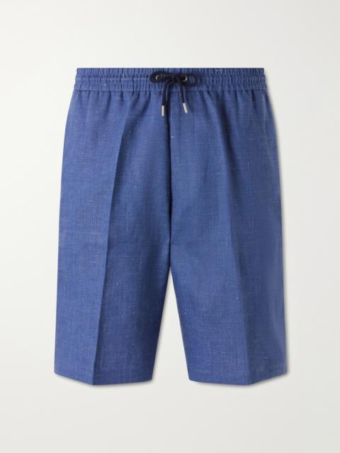 Paul Smith Pleated Linen Drawstring Shorts