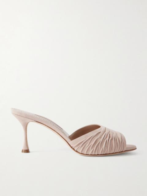 Manolo Blahnik Pirua 70 Suede Mules