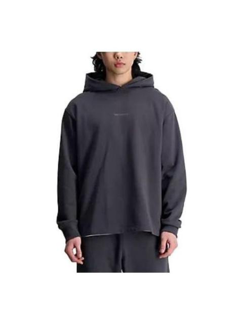 New Balance Athletics Linear Fleece Hooded Top 'Dark Grey' MT33559-ACK