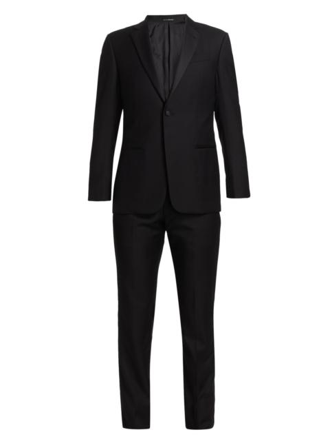 EMPORIO ARMANI Men's One-Button Regular-Fit Wool Tuxedo - Black