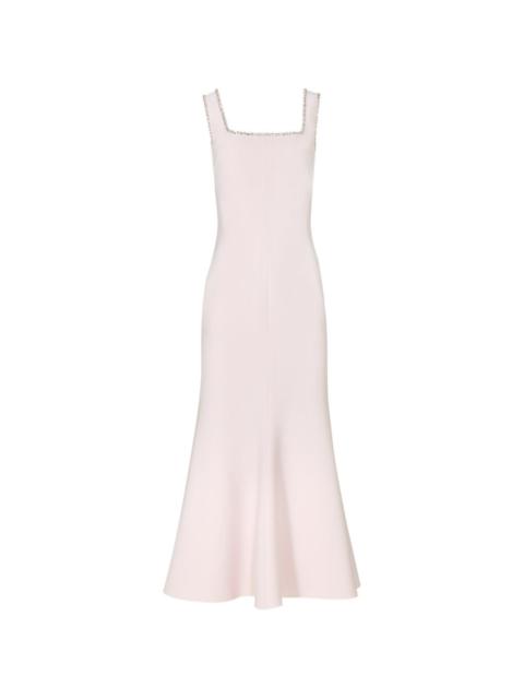 COSTARELLOS Felina crystal-embellished crepe midi dress