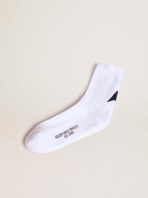 Golden Goose White Star Collection socks with contrasting black star