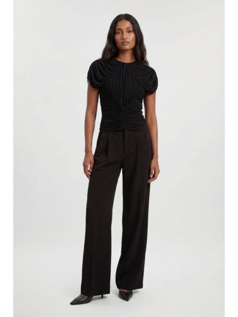 KAREN MILLEN Premium Ruched Jersey Cut Out Back Top