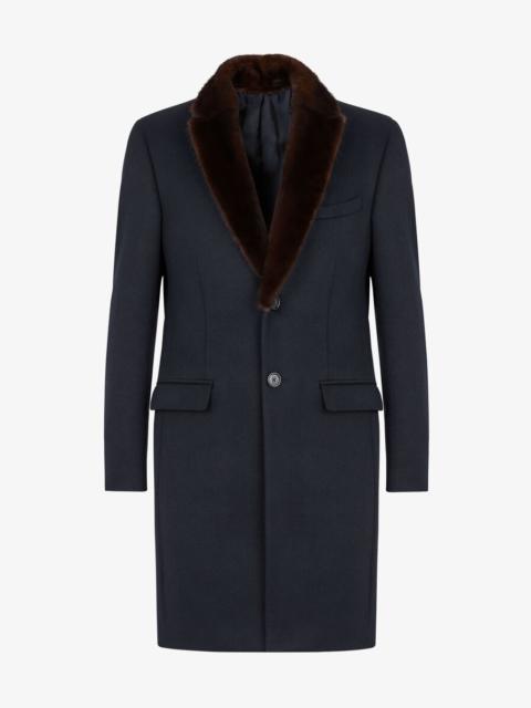 FENDI Blue wool and cashmere coat