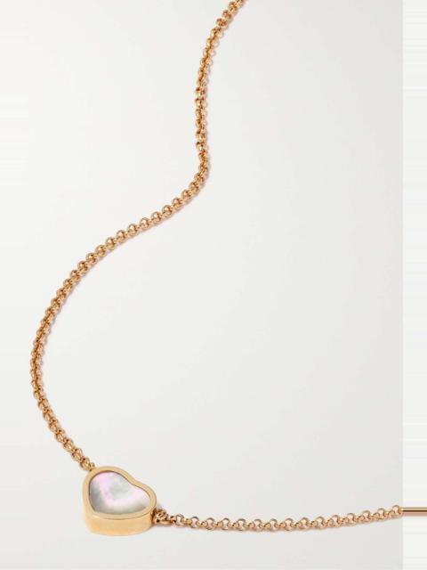 My Happy Hearts 18-karat rose gold mother-of-pearl necklace