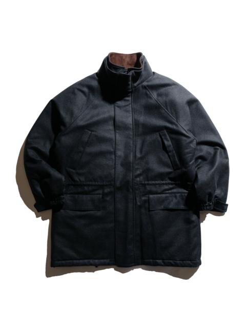 AURALEE Wool Fulling Flannel Padded Over Blouson Top Charcoal