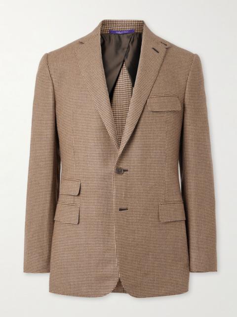 Ralph Lauren Slim-Fit Puppytooth Wool, Silk and Cashmere-Blend Blazer Tan