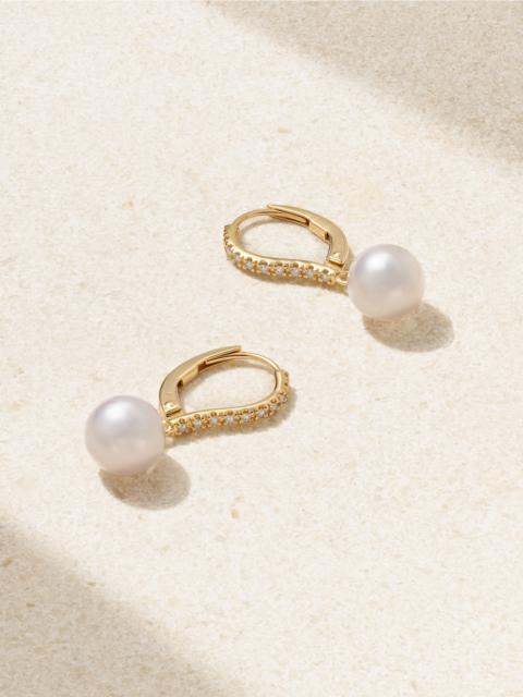 MIKIMOTO 18-karat Gold, Diamond And Pearl Earrings