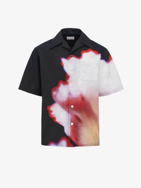 Alexander McQueen Men's Solarised Flower Hawaiian Shirt in Multicolor