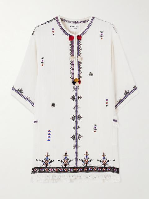 Isabel Marant Étoile Kressy Embellished Embroidered Woven Tunic