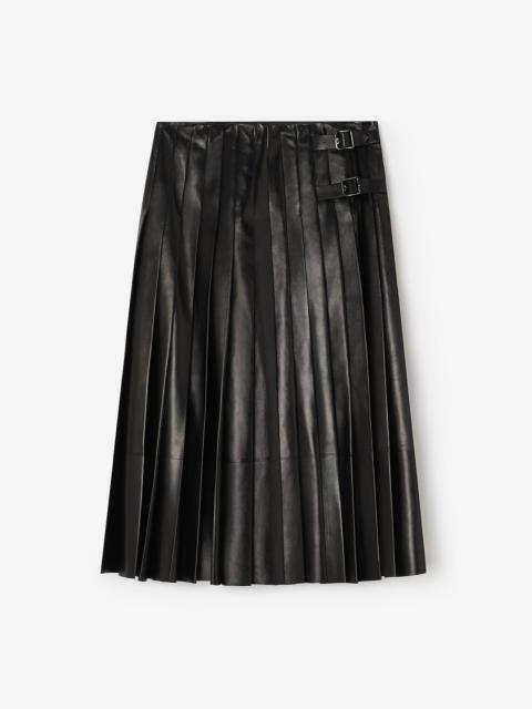 Burberry Pleated Leather Skirt