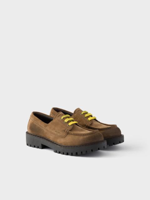 Prada Waxed suede lace-up shoes