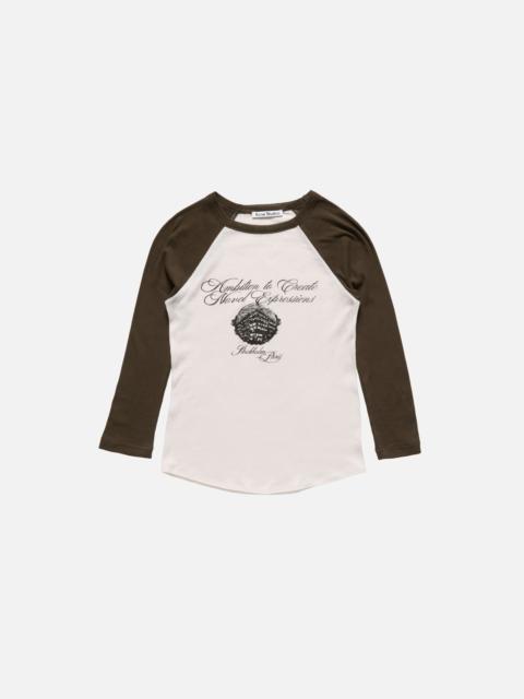 Acne Studios Jersey t-shirt with logo - Beige/brown