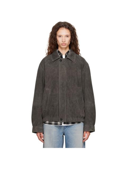 ssstein Brown Goat Suede Zip Jacket