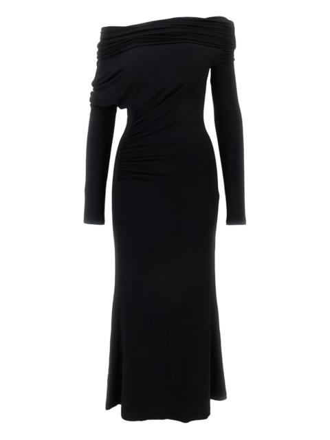 THE ANDAMANE draped one-shoulder midi dress