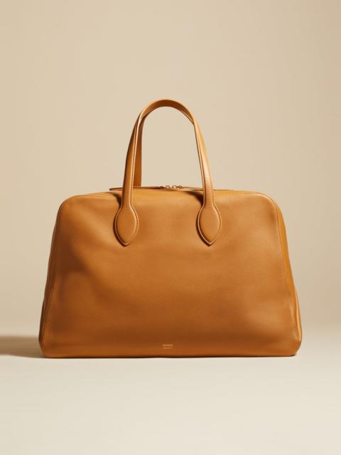 KHAITE The Large Maeve Weekender Bag in Nougat Pebbled Leather